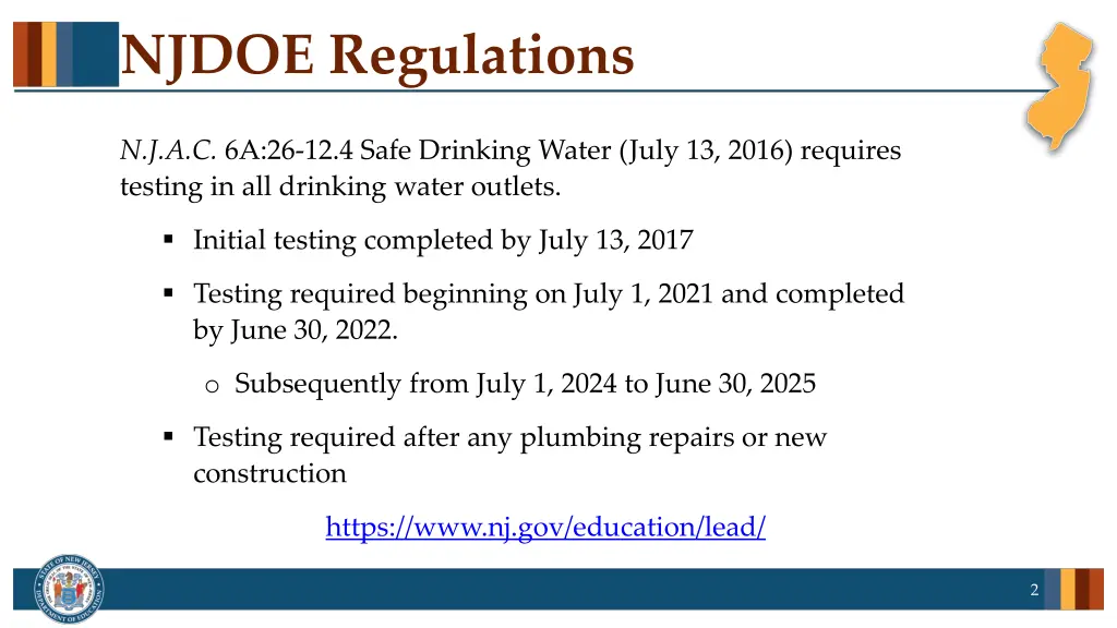 njdoe regulations