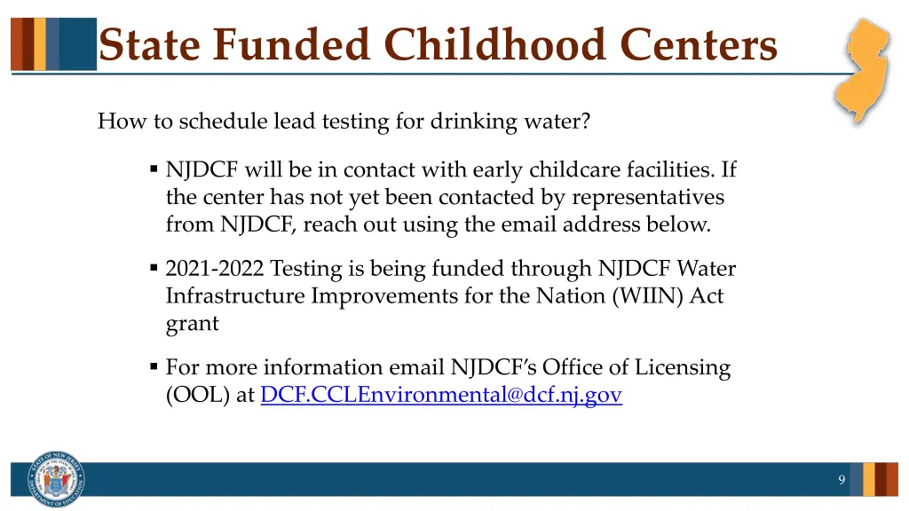 state funded childhood centers