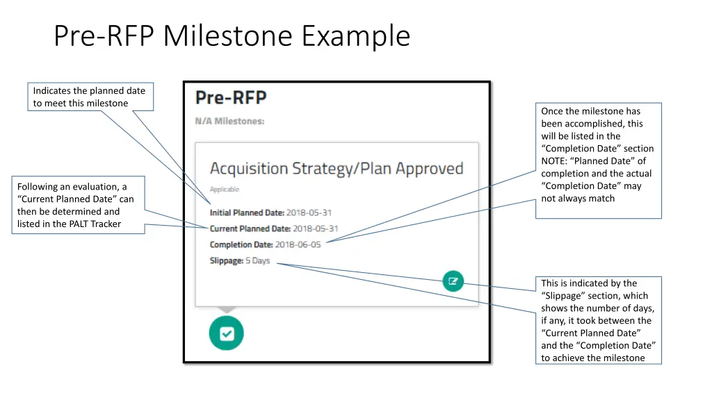 pre rfp milestone example