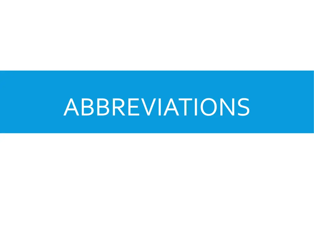 abbreviations