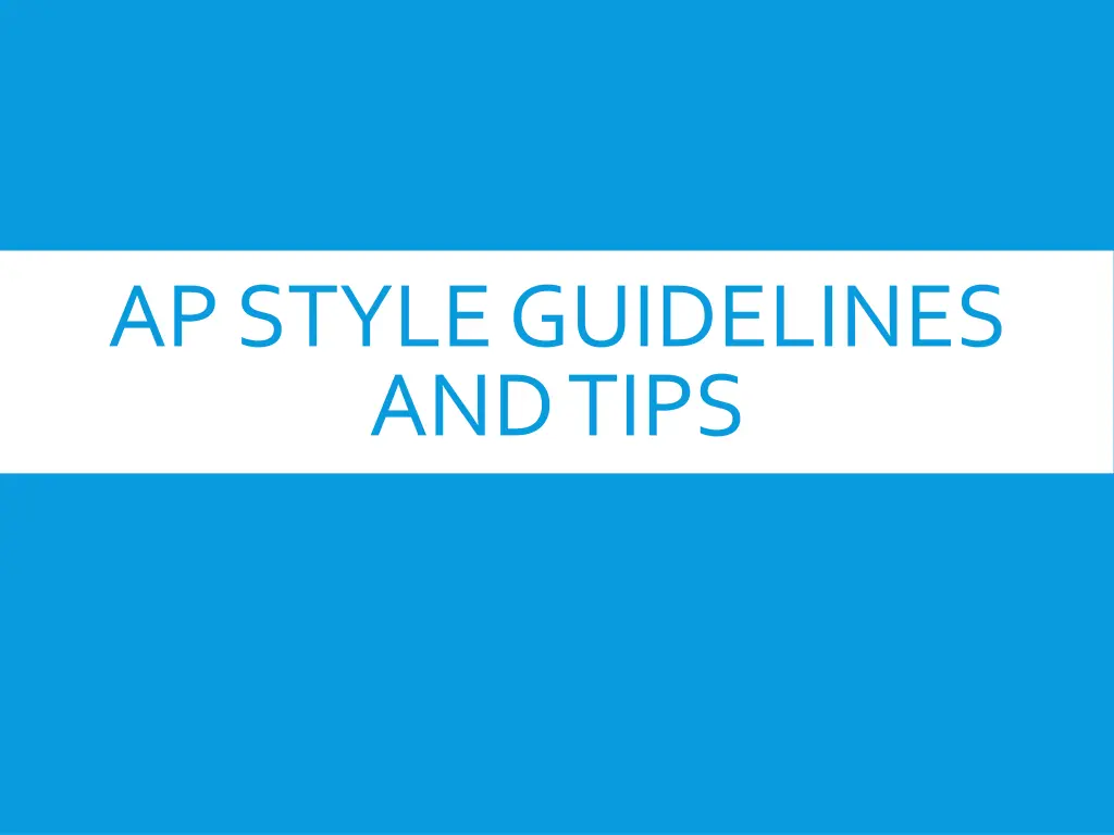 ap style guidelines and tips