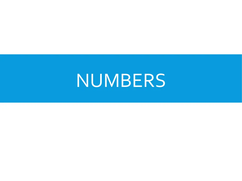 numbers