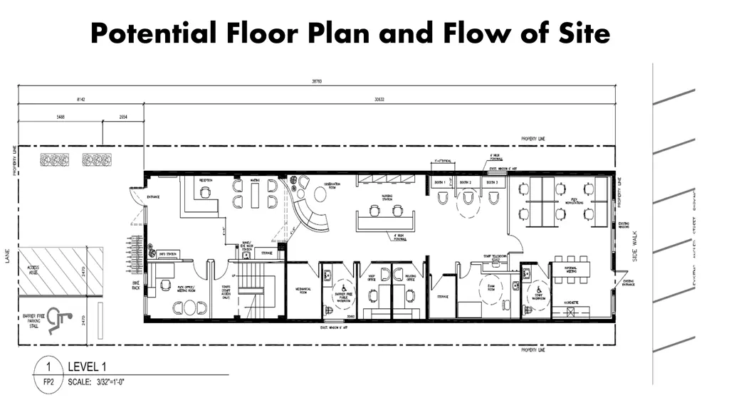 potential floor plan and flow of site