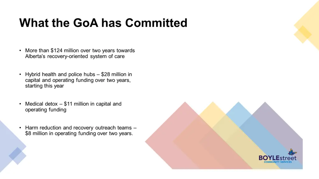 what the goa has committed