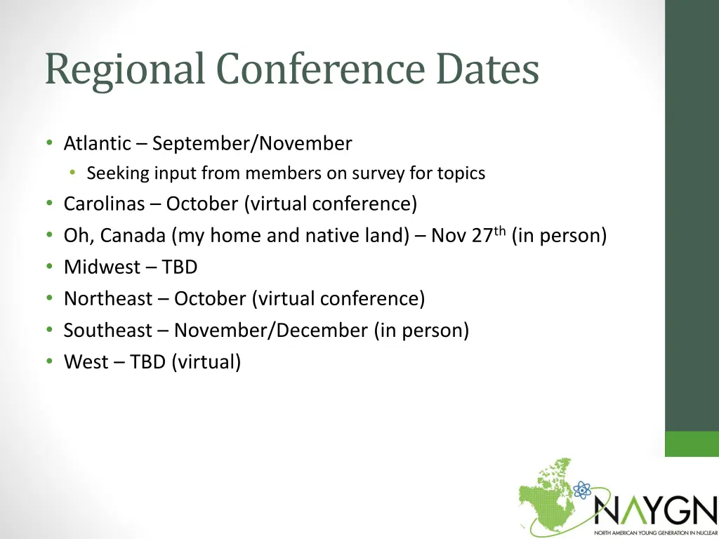 regional conference dates