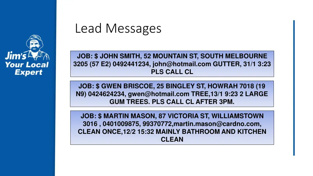 lead messages