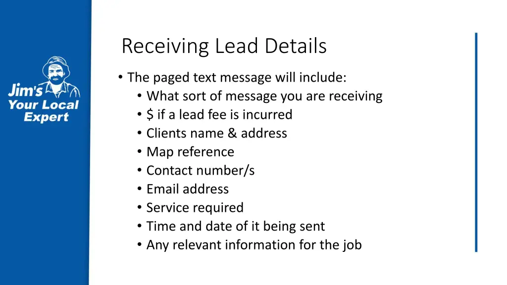 receiving lead details