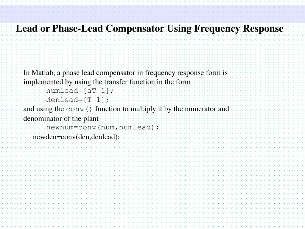 lead or phase lead compensator using frequency 2