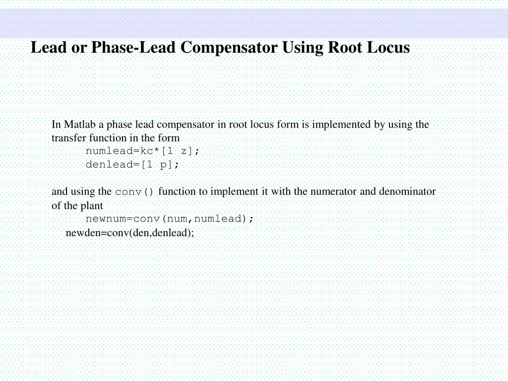 lead or phase lead compensator using root locus 1