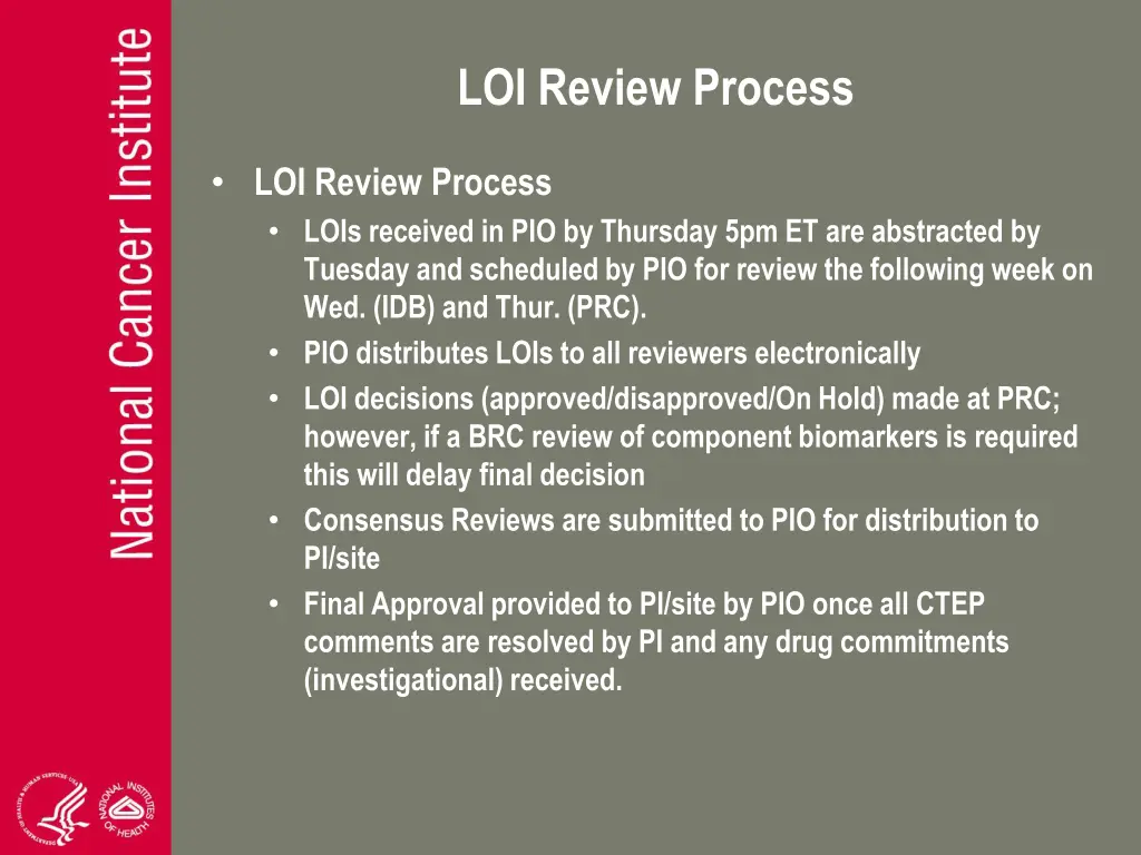 loi review process