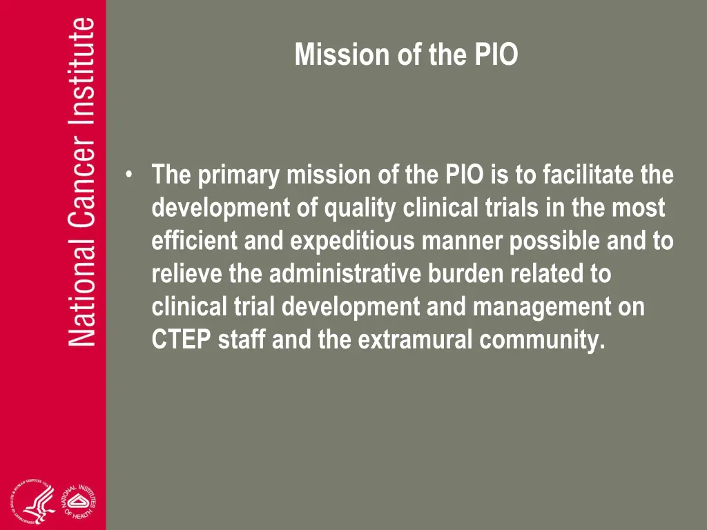 mission of the pio