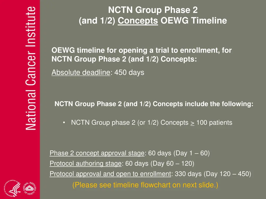 nctn group phase 2 and 1 2 concepts oewg timeline