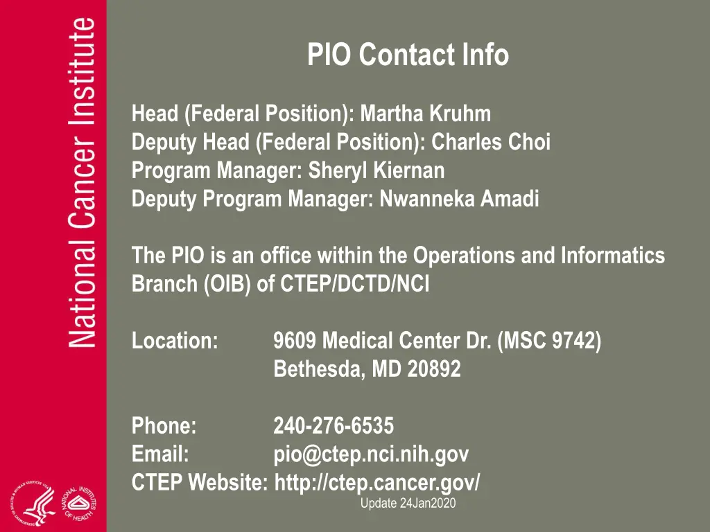 pio contact info