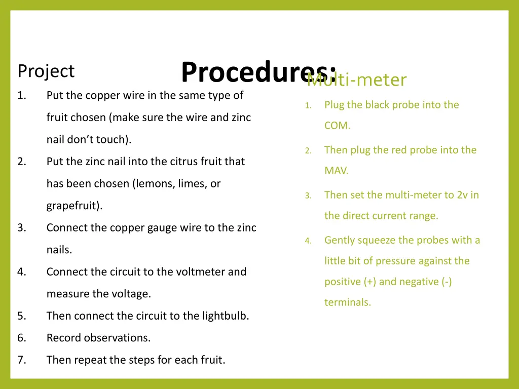 procedures