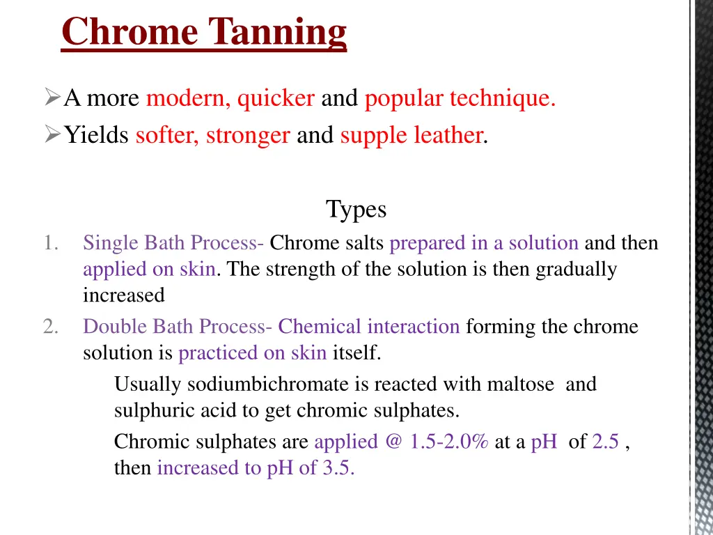 chrome tanning