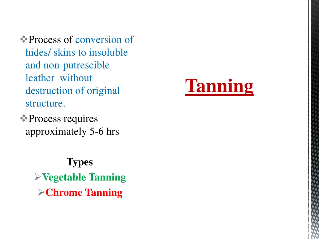 process of conversion of hides skins to insoluble