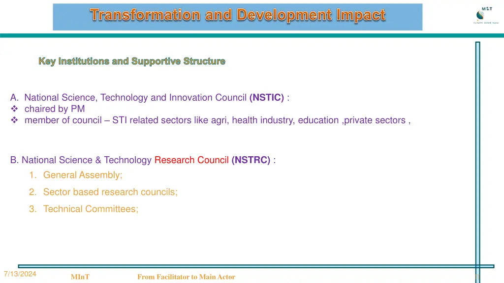 key institutions and supportive structure 2