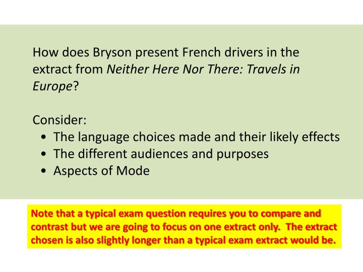 how does bryson present french drivers