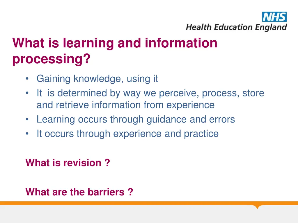 what is learning and information processing