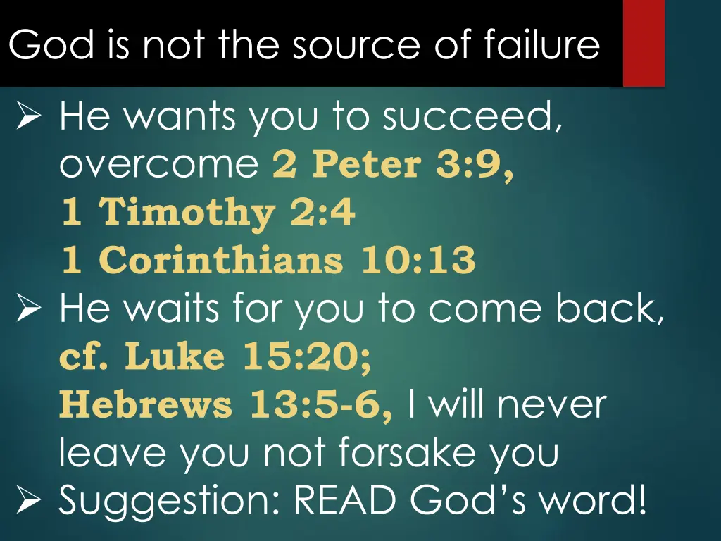 god is not the source of failure 1