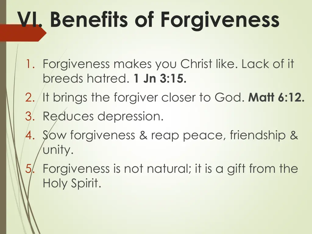 vi benefits of forgiveness