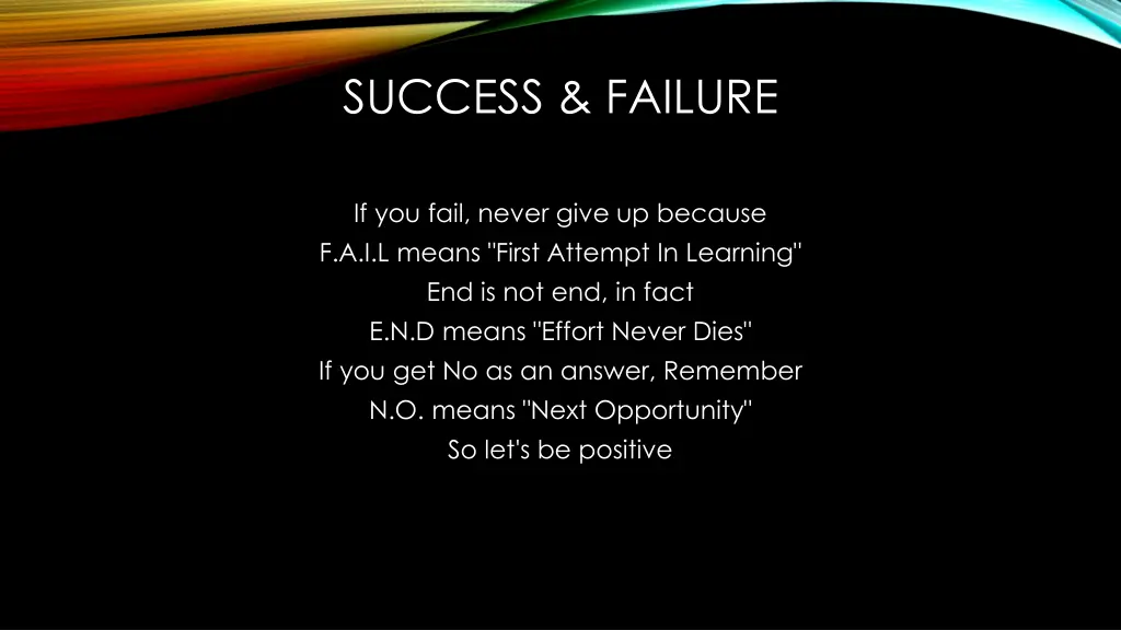 success failure