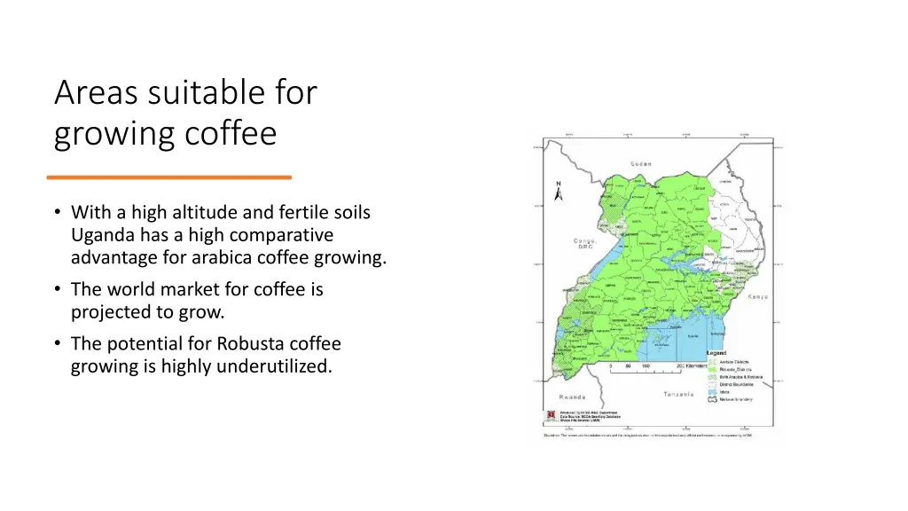 areas suitable for growing coffee