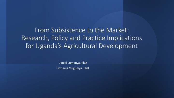 from subsistence to the market research policy