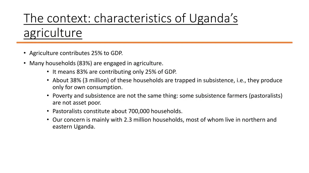 the context characteristics of uganda