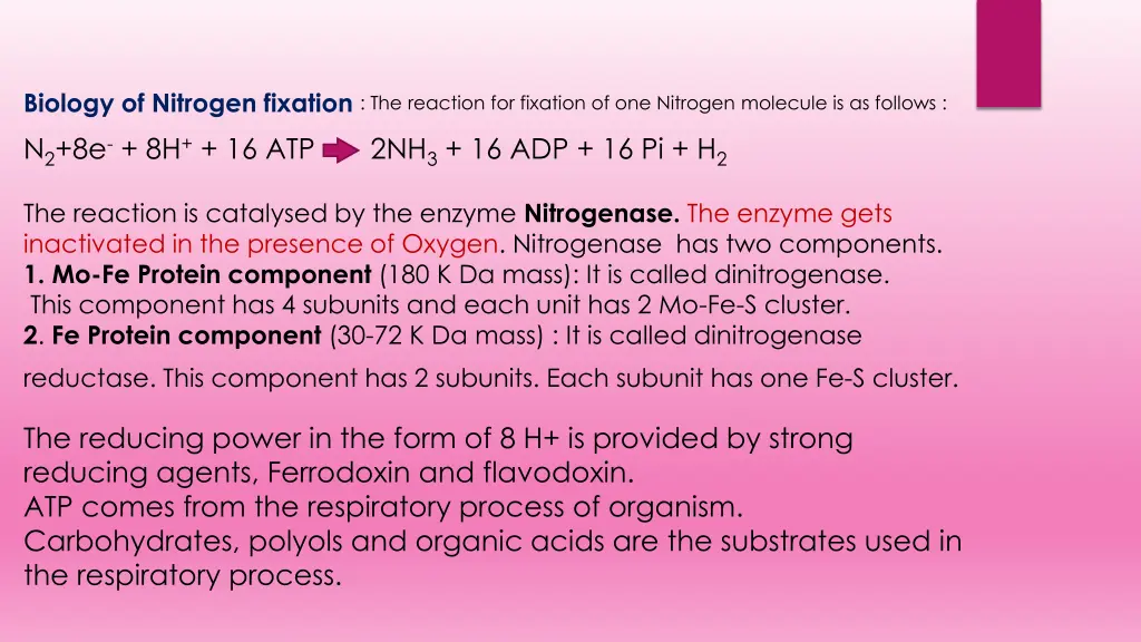 biology of nitrogen fixation the reaction