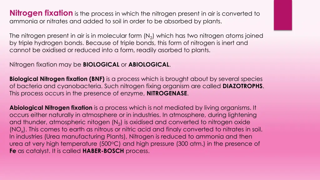 nitrogen fixation is the process in which