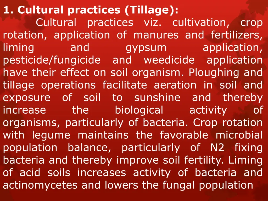 1 cultural practices tillage cultural practices