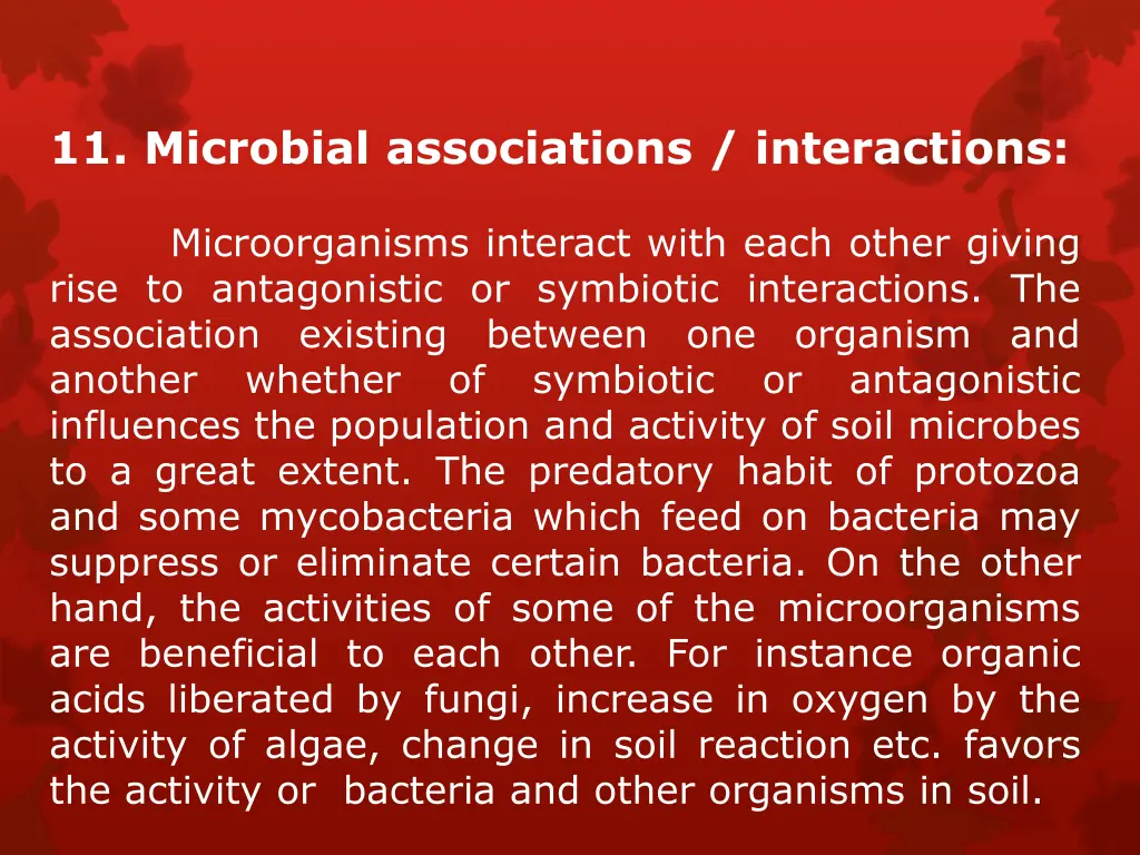 11 microbial associations interactions