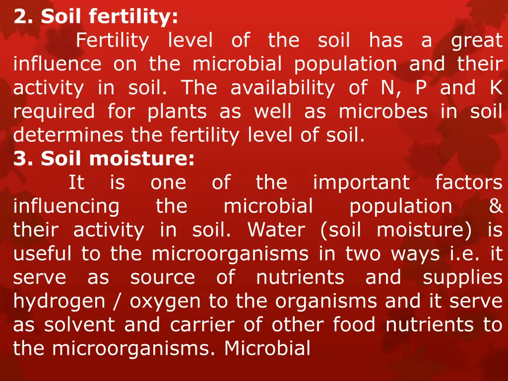 2 soil fertility fertility level of the soil