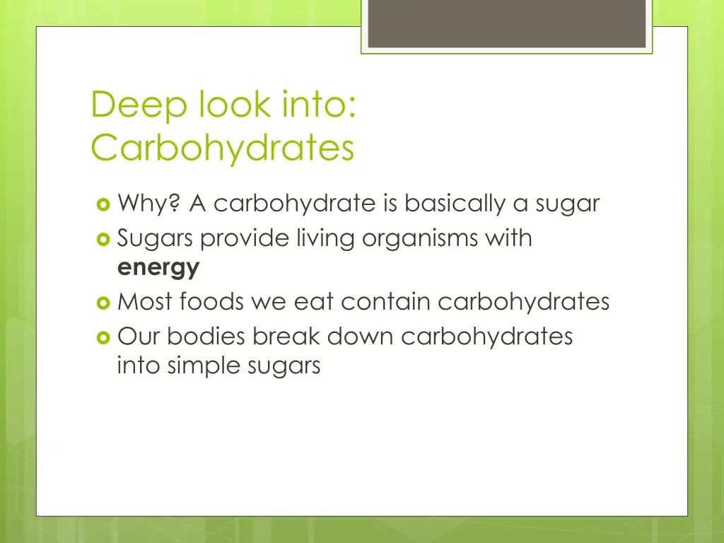 deep look into carbohydrates