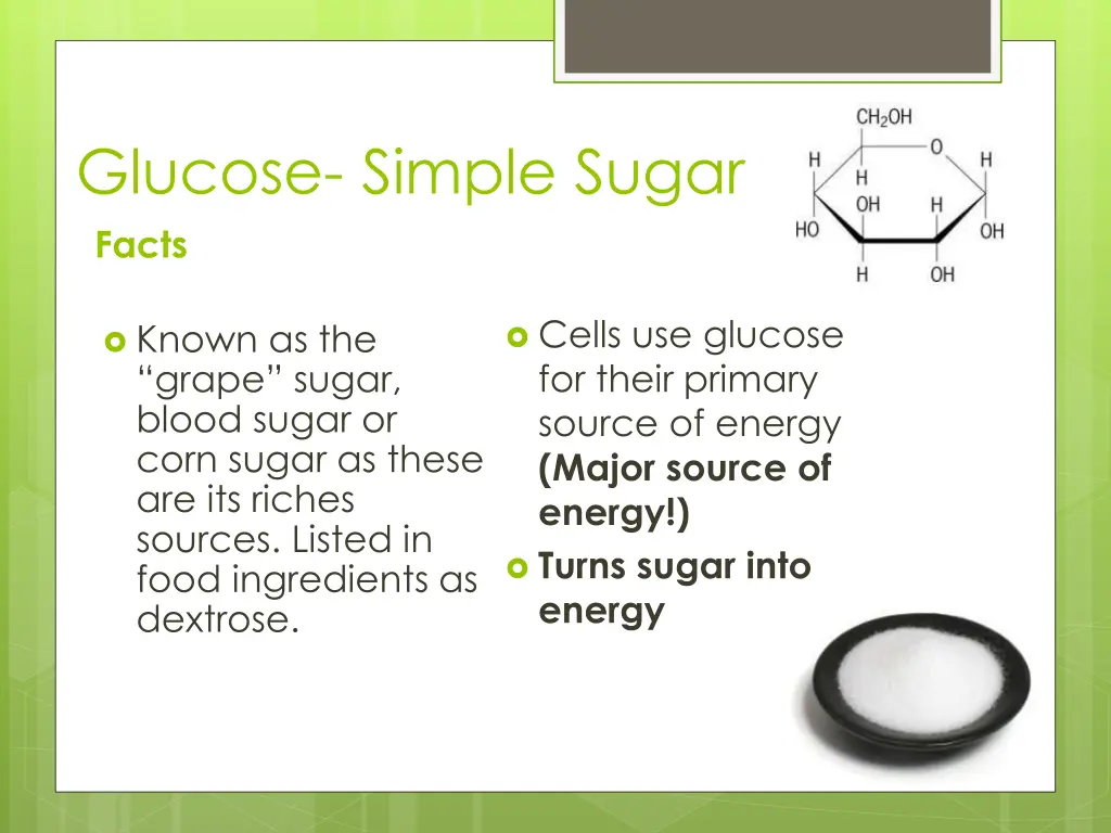 glucose simple sugar facts