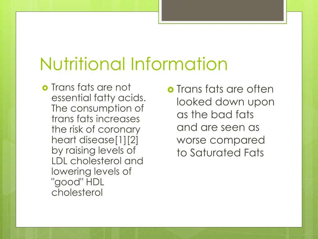 nutritional information