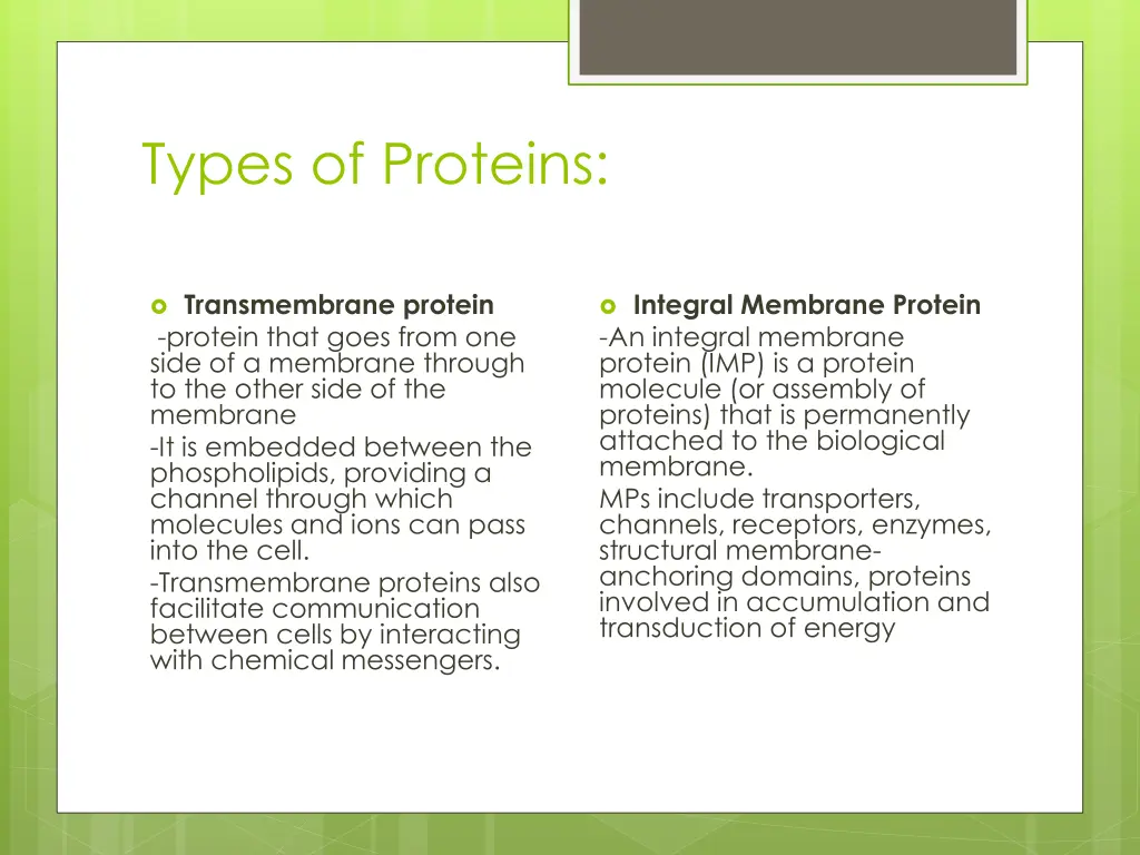 types of proteins