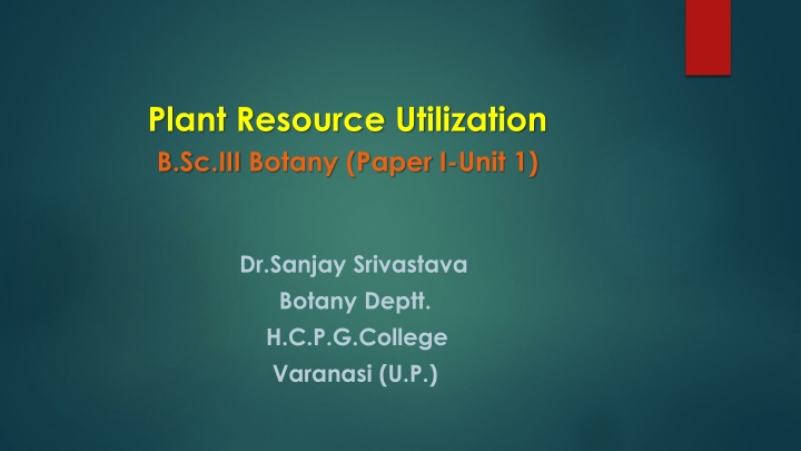 plant resource utilization b sc iii botany paper