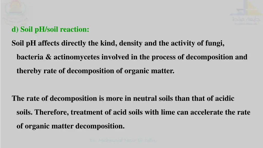 d soil ph soil reaction