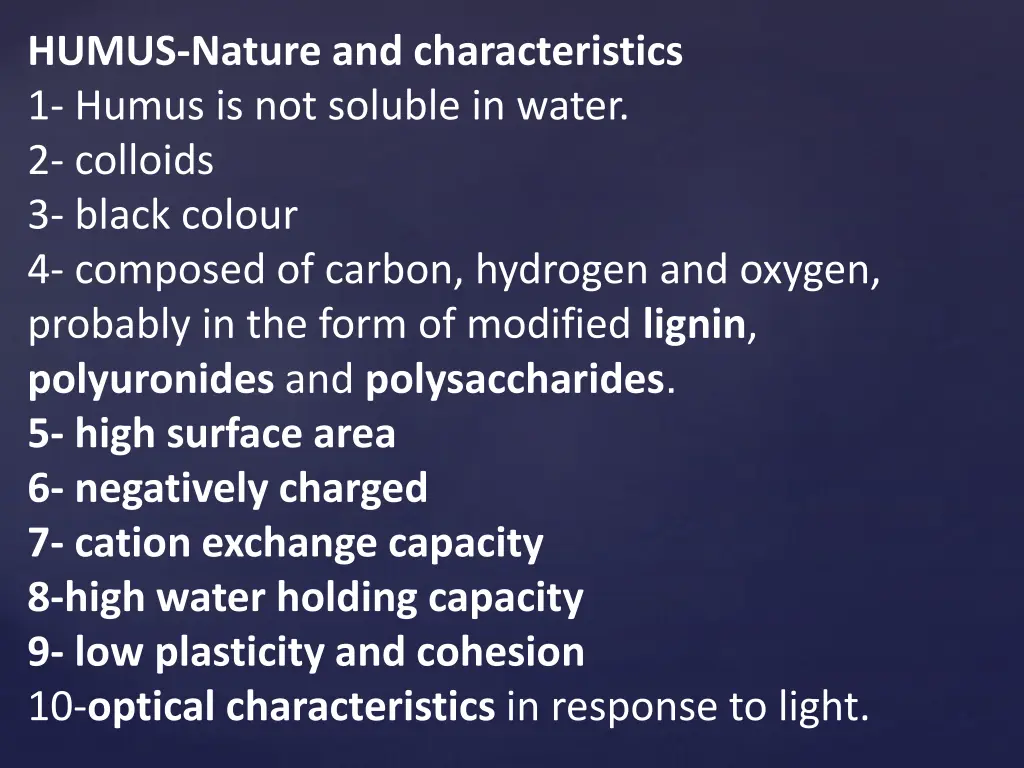 humus nature and characteristics 1 humus