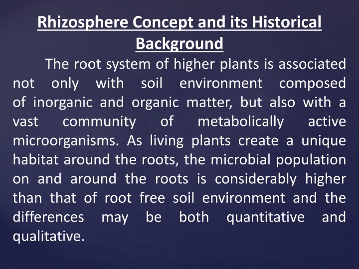 rhizosphere concept and its historical background