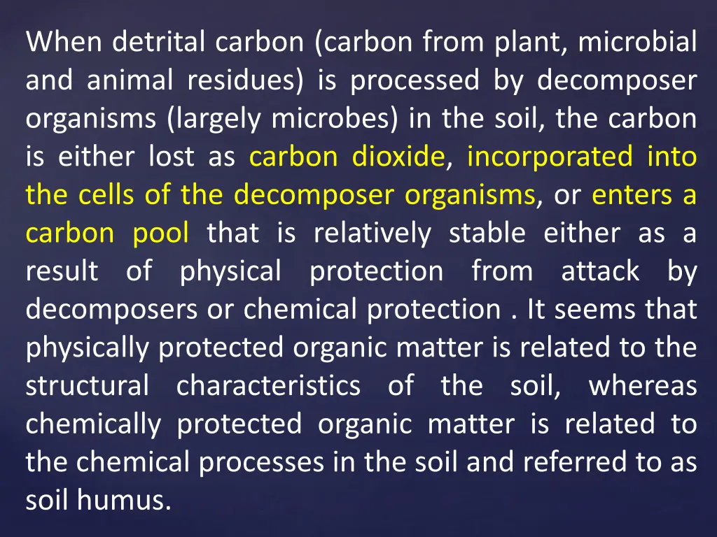 when detrital carbon carbon from plant microbial