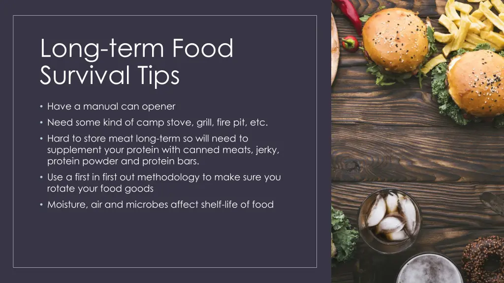 long term food survival tips