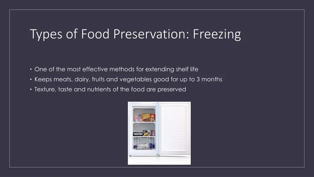 types of food preservation freezing