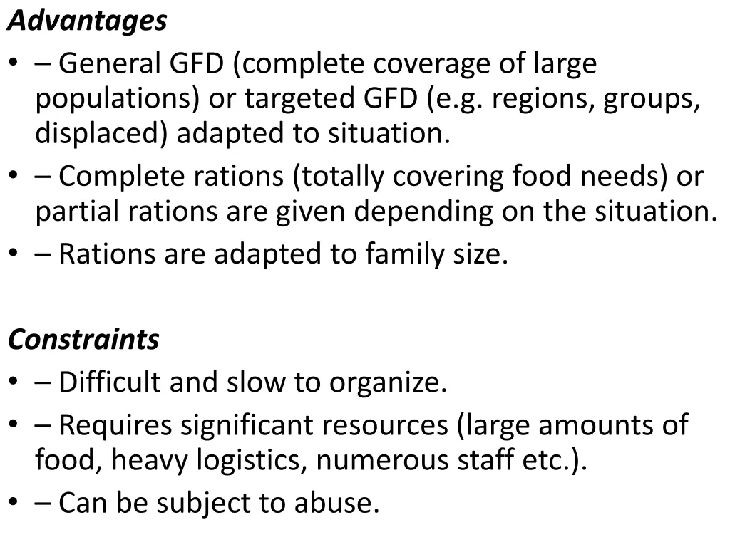 advantages general gfd complete coverage of large