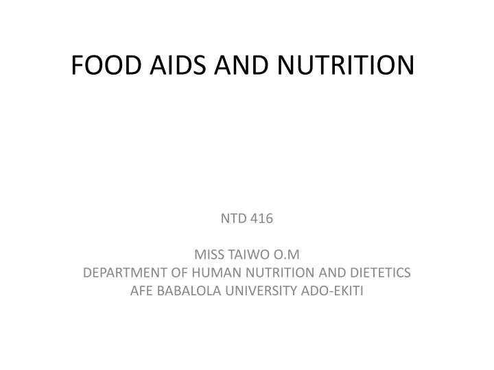 food aids and nutrition