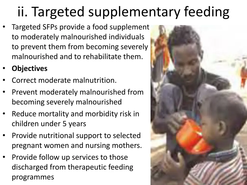 ii targeted supplementary feeding targeted sfps