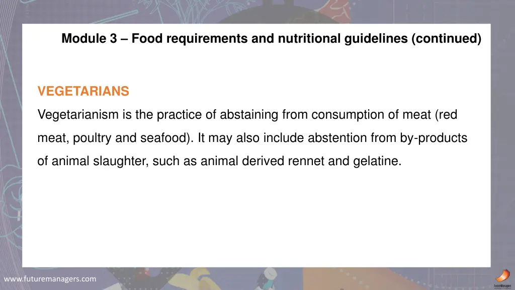 module 3 food requirements and nutritional 1