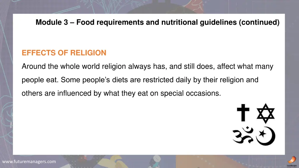 module 3 food requirements and nutritional 3